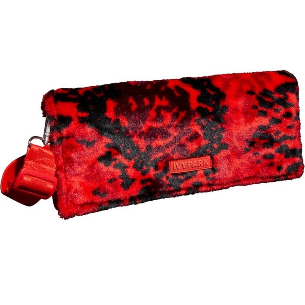 Adidas Ivy Park Printed Faux Fur Envelope Clutch